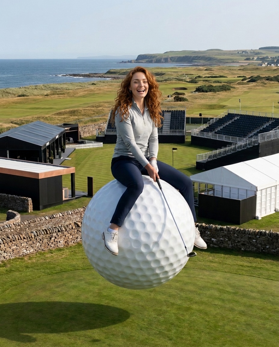 A fan pictured in an imaginative Genesis Scottish Open landscape